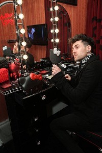 10. Davey Havok's Night in the Sephora Hello Kitty Suite: There's one high-rolling hotel room that certainly no rock star would ever dare trash: Sephora's exclusive, private Hello Kitty suite, which temporarily set up shop at Beverly Hills' Maison 140 hotel in 2011. Even this AFI rocker (and avowed Sanrio fanatic) couldn't resist snuggling among the room's fluffy pillows, and putting on some guyliner at the Kitty vanity table, when he paid a visit to the suite. "I remember when [Sanrio penguin] Tuxedo Sam was released," Davey reminisced to Yahoo Music. "I was at my cousin's house in Larchmont. 'Lucky Star' was on MTV. Hello Kitty covered their room. I was enamored of Madonna and the cloud-headed cat. Sanrio has been with me ever since. I was upset for days after my pink, Louis Vuitton Hello Kitty-inspired roller case gave up its wheel after years of strenuous touring. When I walked into the Maison suite, it felt like coming home. I'd always wanted to sleep with Hello Kitty. I finally had my chance."