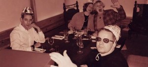 Paul Reubens and Mark Mothersbaugh with friends Prudence Fenton and Allee Willis (photo courtesy of Mark Mothersbaugh)